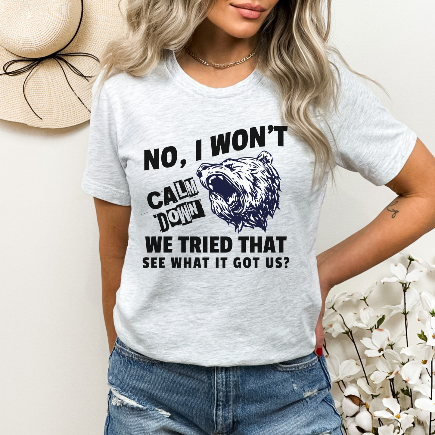 Political Activist Bear Graphic Tee