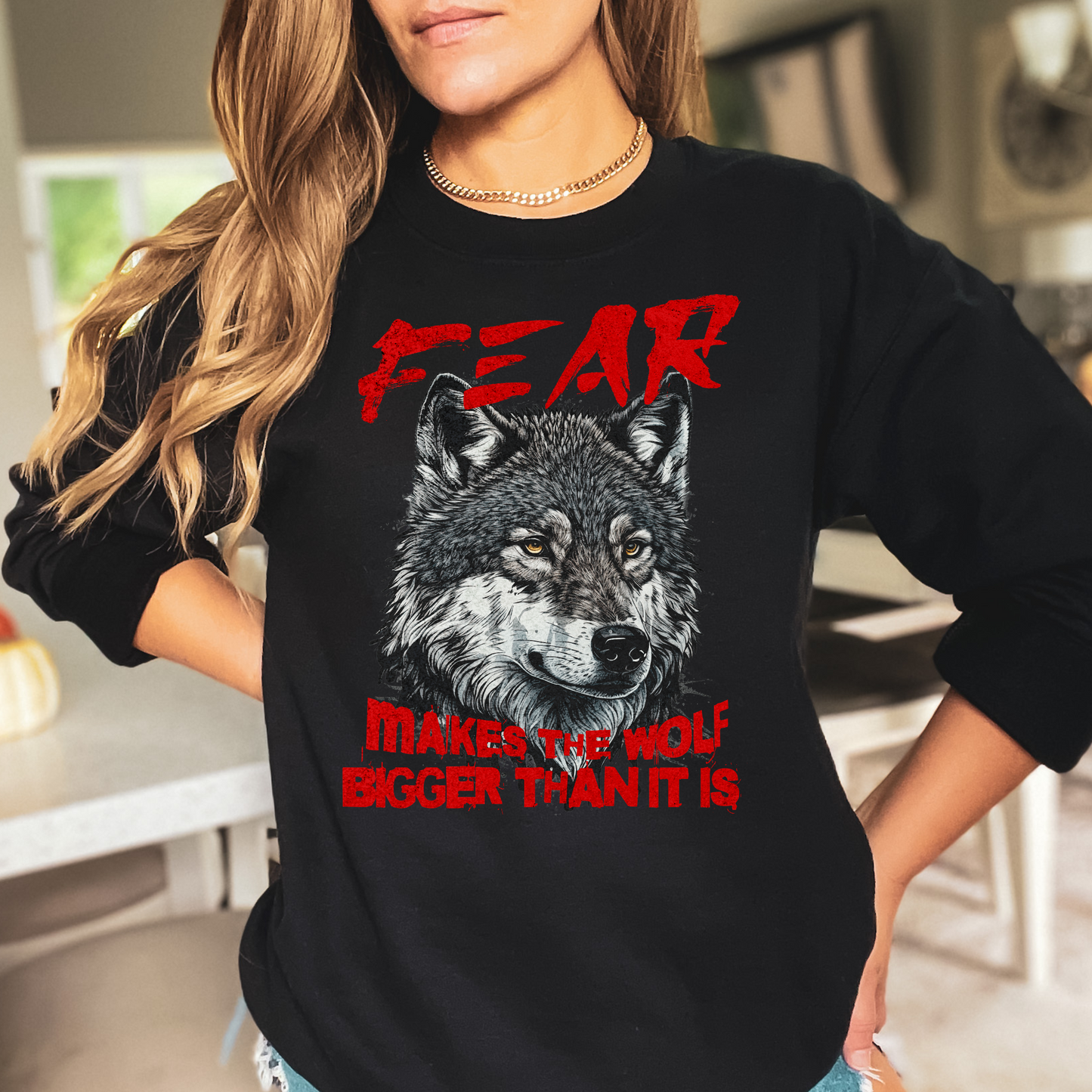 Courage Apparel, Fear Makes the Wolf Bigger Than It Is Unisex Sweatshirt