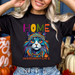 Home Wherever My Cat Is Colorful Cat Tee