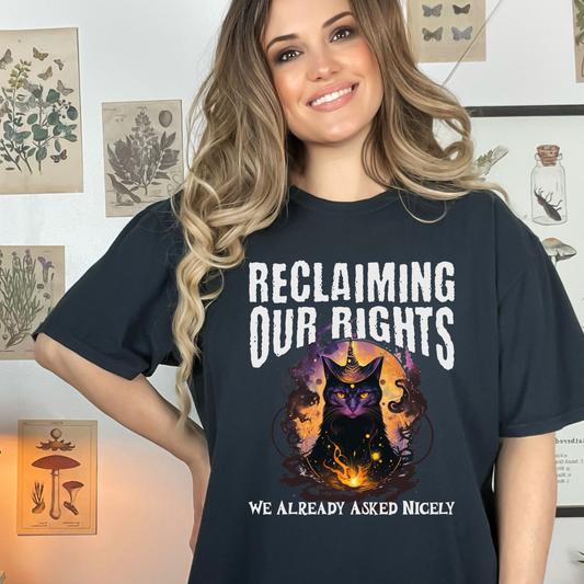 Reclaiming Our Rights Mystical Cat Vintage Tee