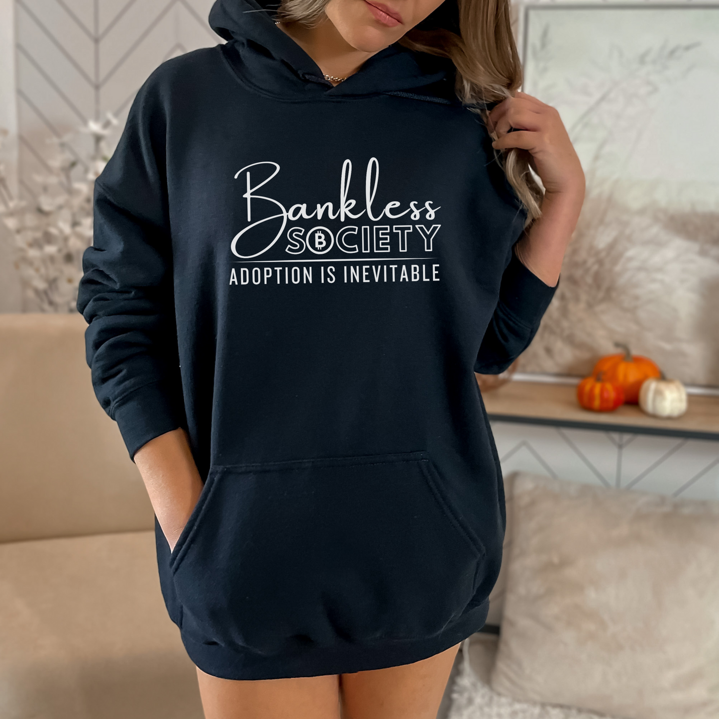 Bankless Society, Adoption is Inevitable Crypto Gildan Hooded Sweatshirt