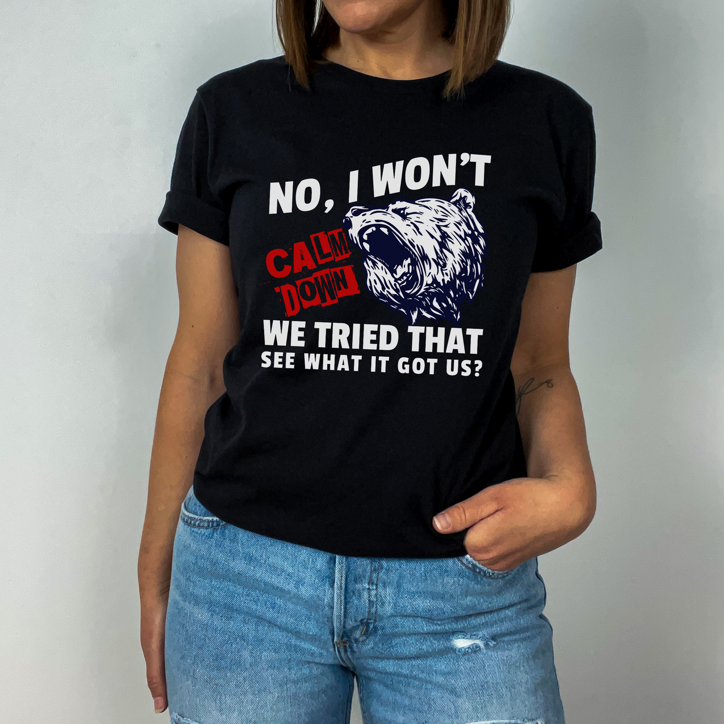 Political Activist Bear Graphic Tee