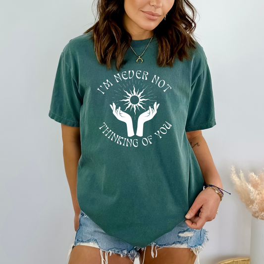 I’m Never Not Thinking of You Mystic-Themed Grief T-Shirt