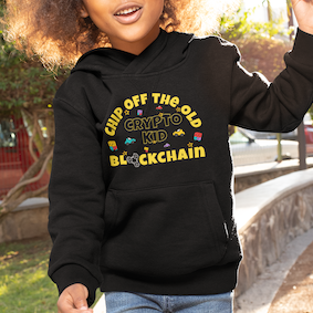 Crypto Kids Hoodie, Chip off the old Blockchain Children's Hooded Sweatshirt