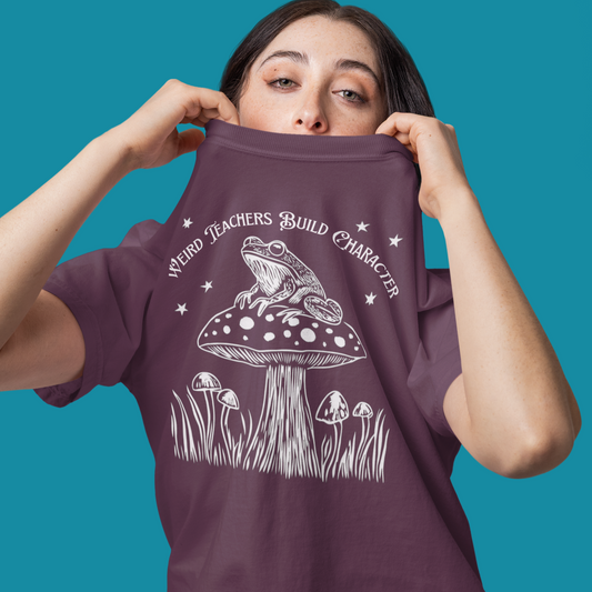 Wierd Teachers Build Character Whimsical Frog T-Shirt