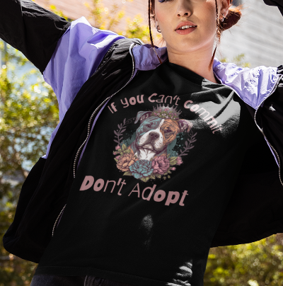 If You Can't Commit, Don't Adopt Floral Dog Lover Comfort Colors T-Shirt