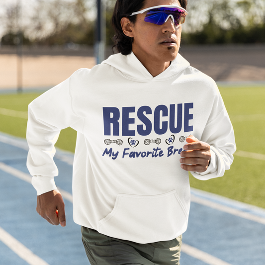 My Favorite Breed Rescue Dog Lover Hoodie