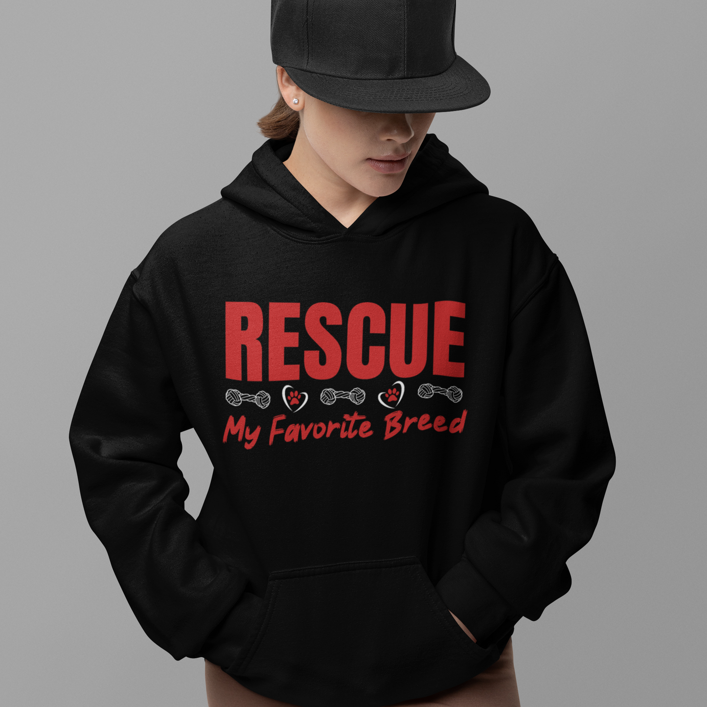 My Favorite Breed Rescue Dog Lover Hoodie
