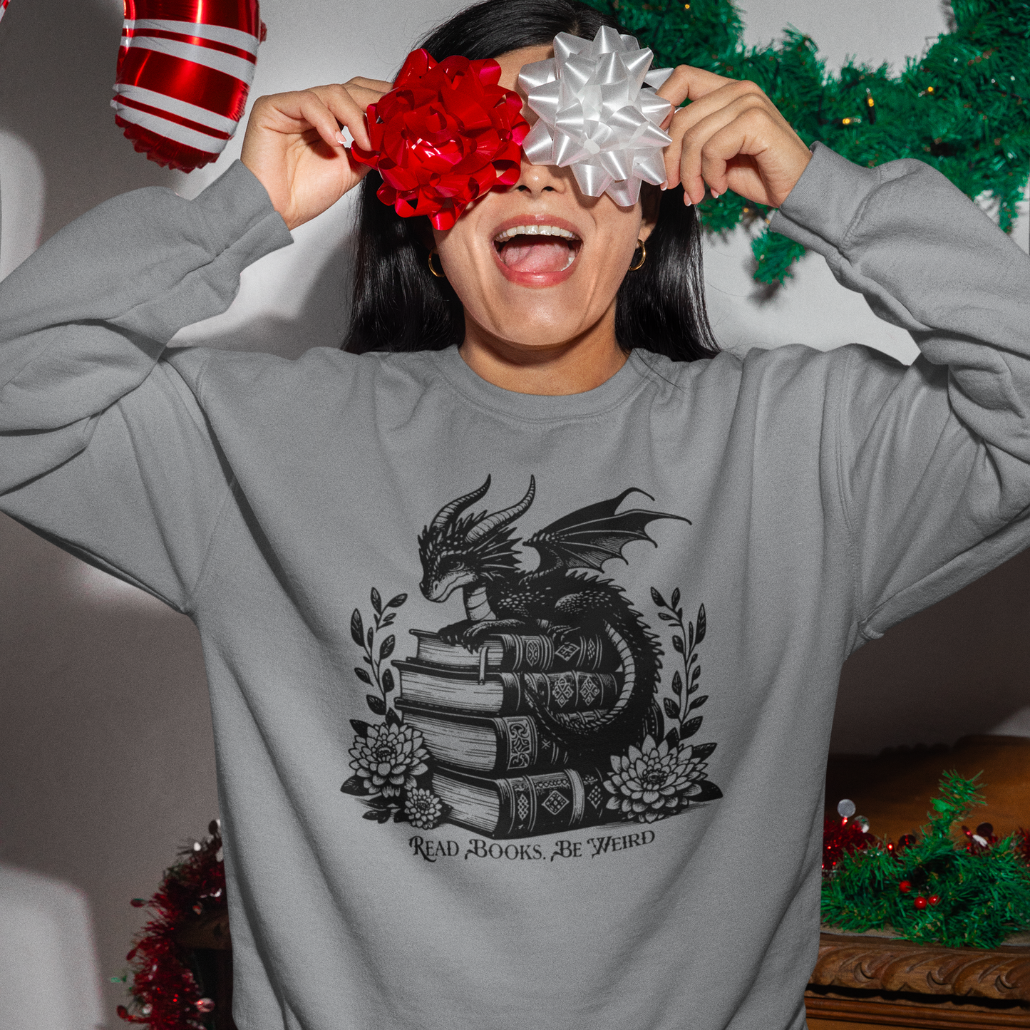 Dragon Read Books Be Weird Gildan Sweatshirt