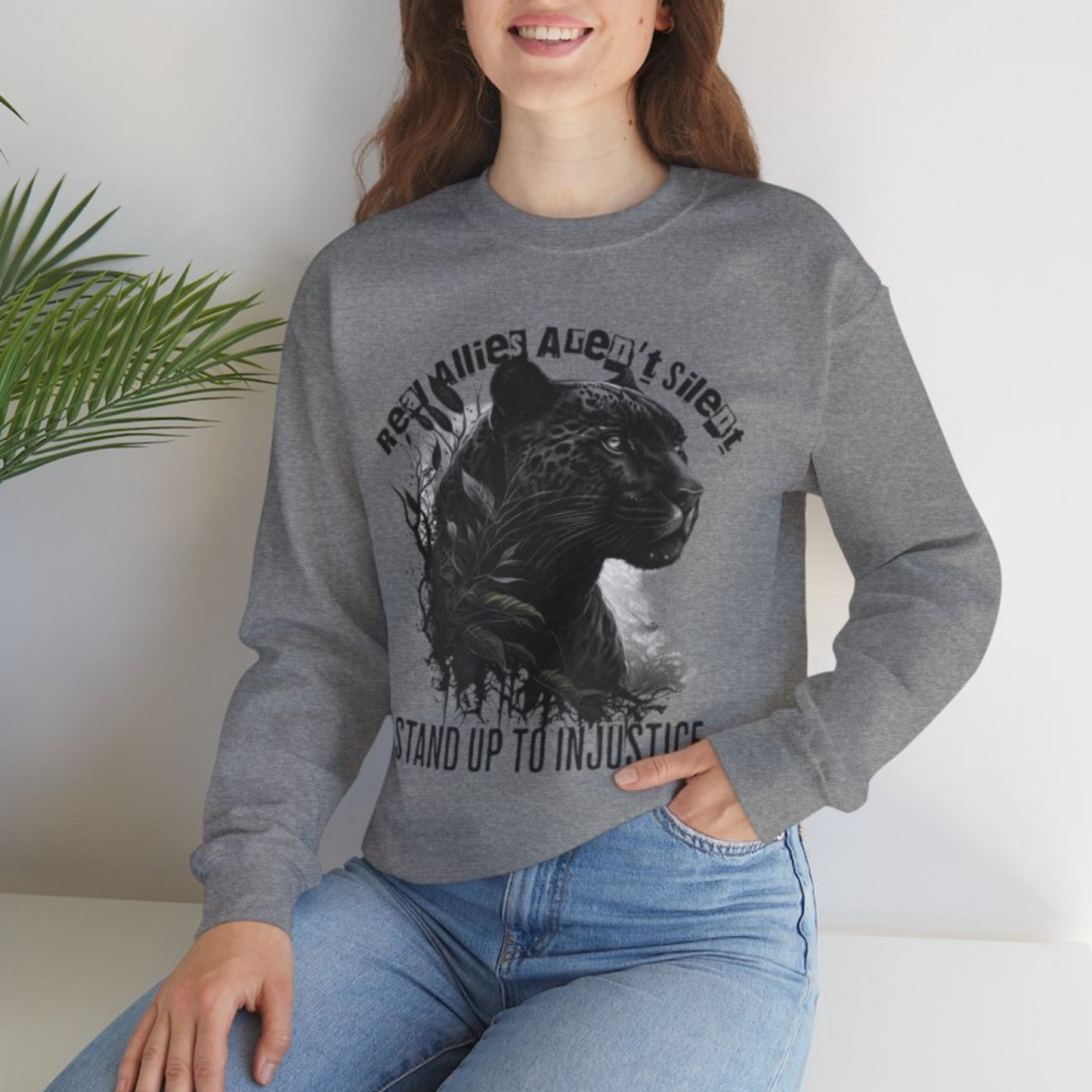 Real Allies Aren't Silent Panther Graphic Sweatshirt