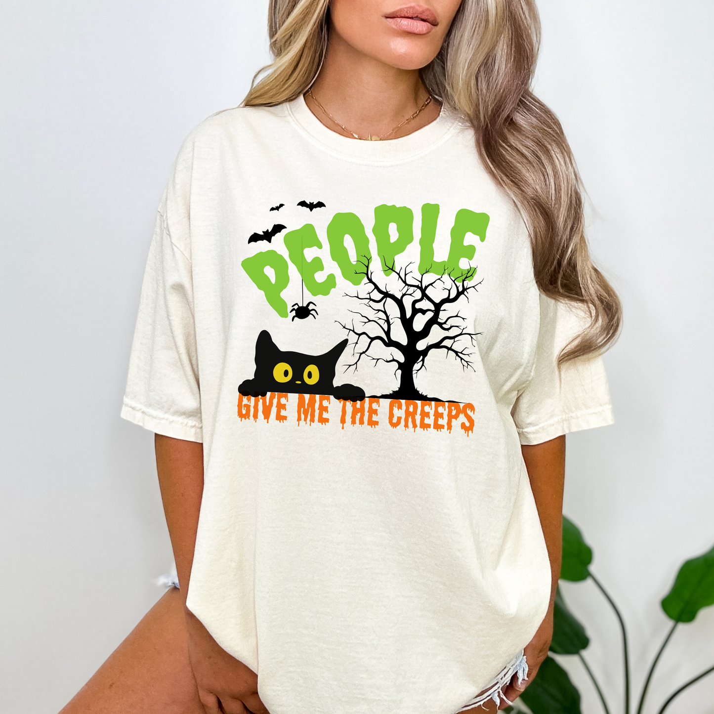 People Give Me The Creeps Halloween Themed Comfort Colors T-Shirt