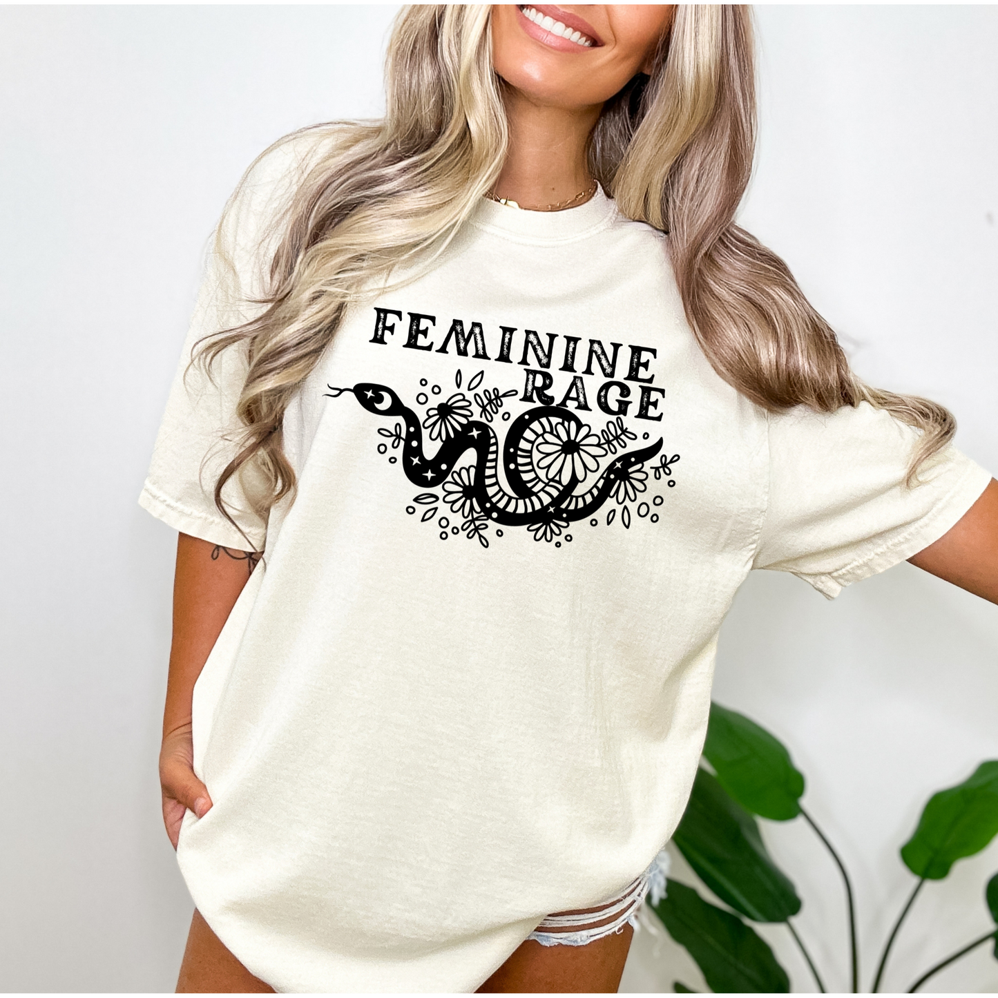 Feminine Rage Snake Theme Comfort Colors T-Shirt
