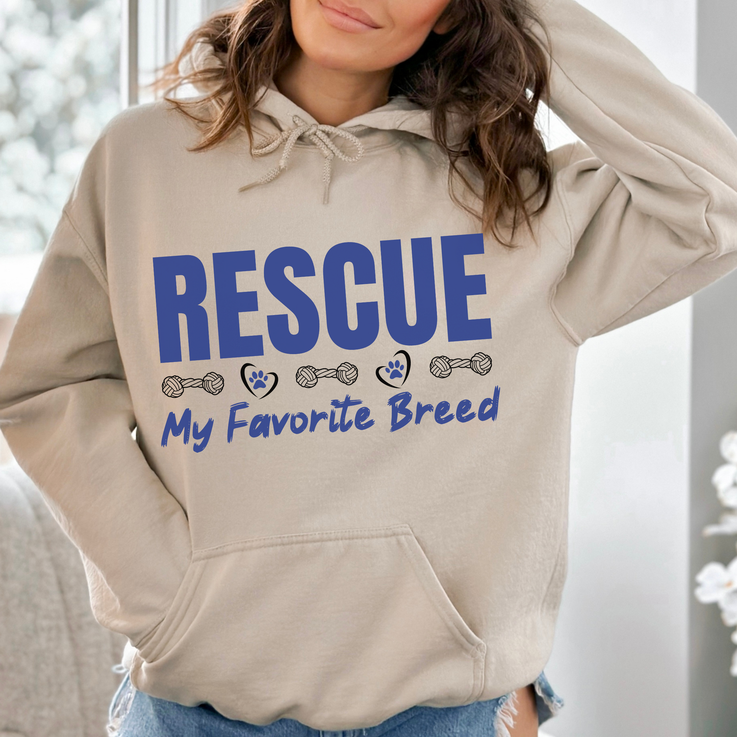 My Favorite Breed Rescue Dog Lover Hoodie
