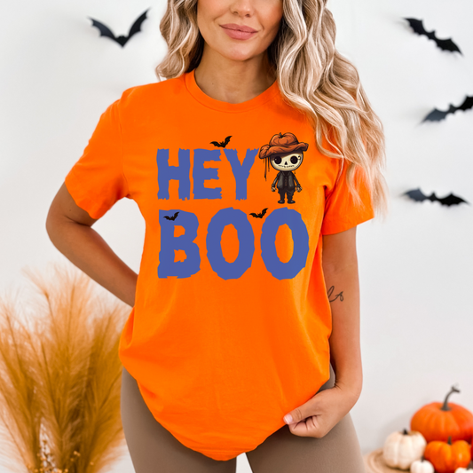 Hey Boo Spooky Halloween Skeleton Fun Tee