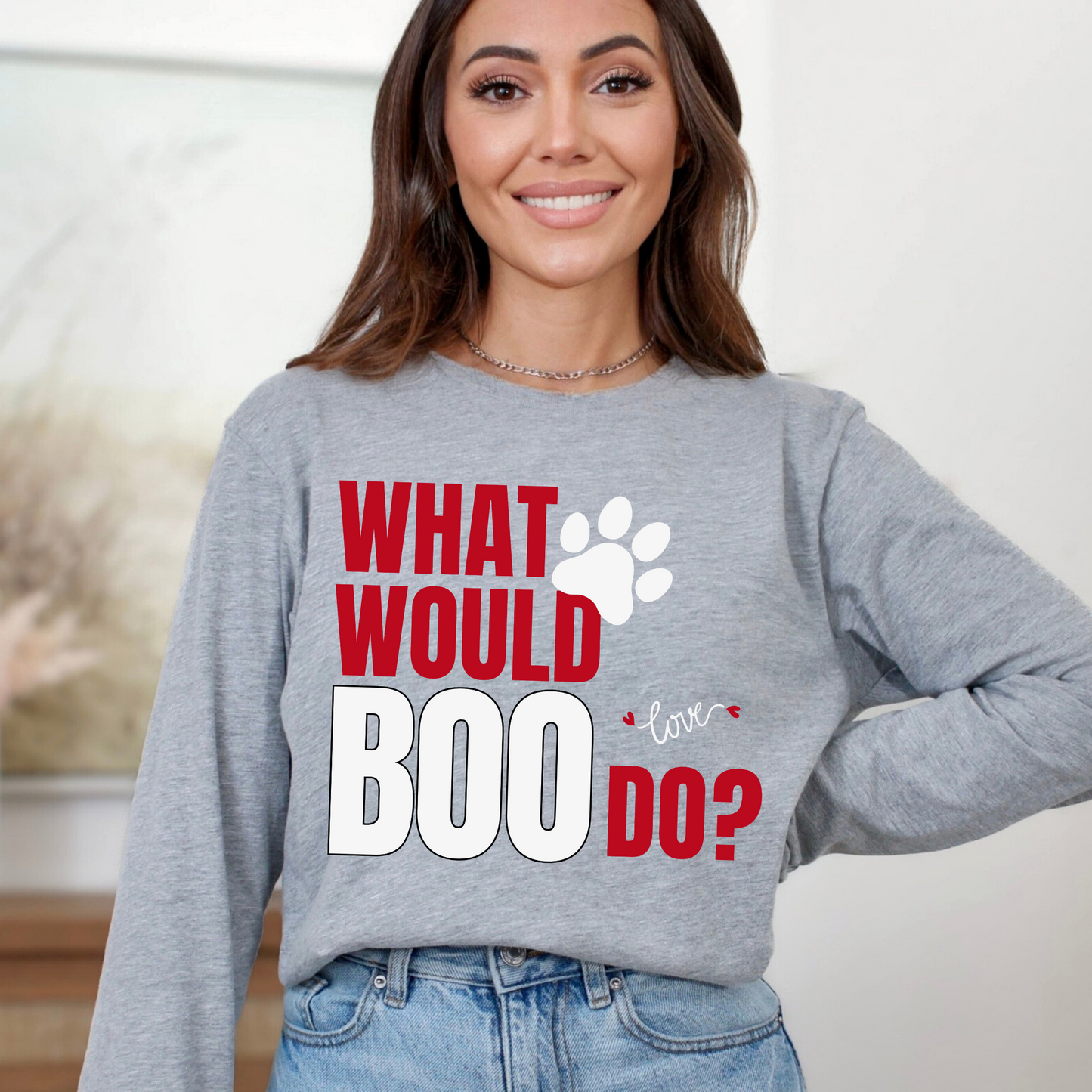 Hey Boo Dog Lover Long Sleeve T-Shirt