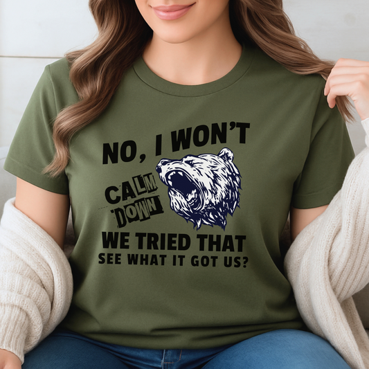 Political Activist Bear Graphic Tee