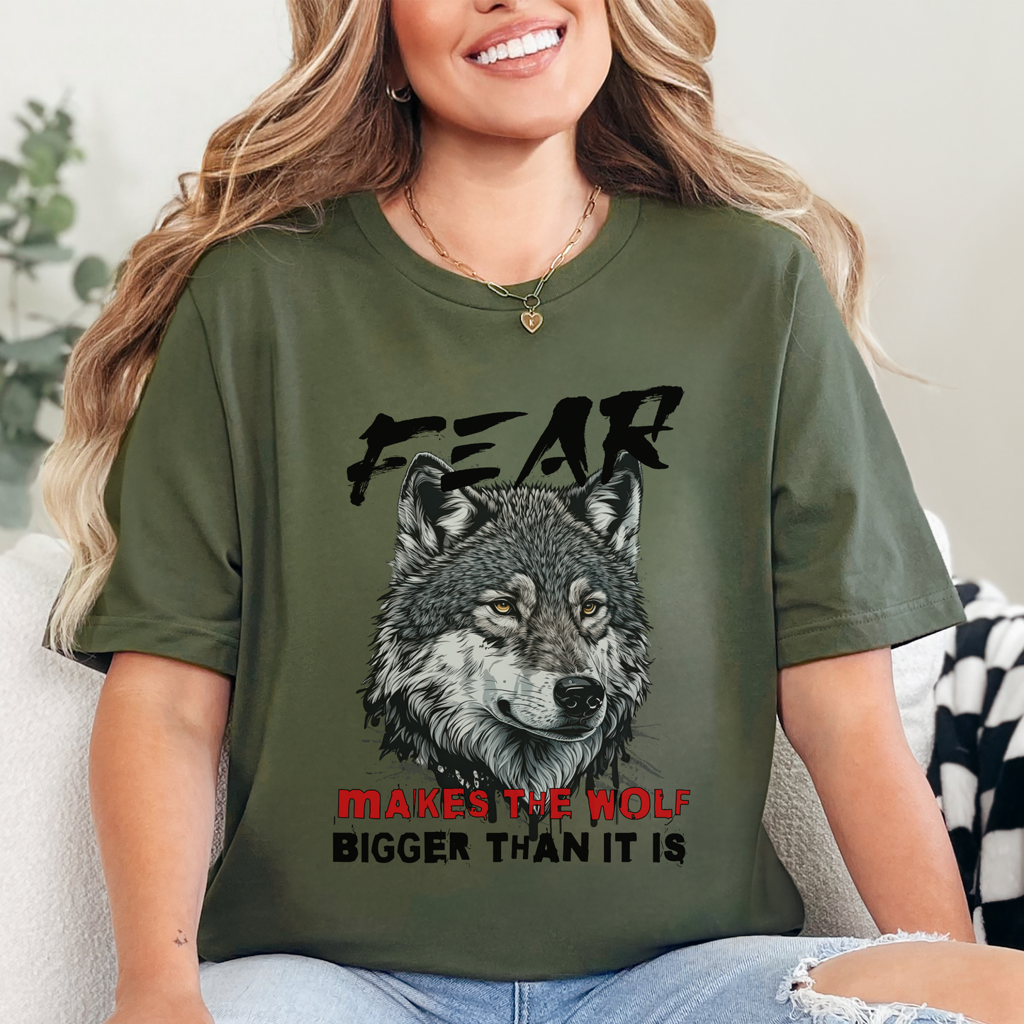 Fear Makes the Wolf Bigger Than It Is Unisex Inspirational Tee