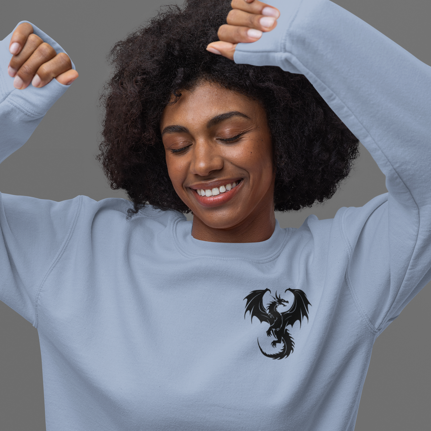Fantasy Readers Book Club Dragon Front & Back Print Sweatshirt
