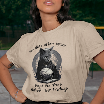 Social Activist Mystical Cat-Themed Unisex Comfort Colors T-Shirt