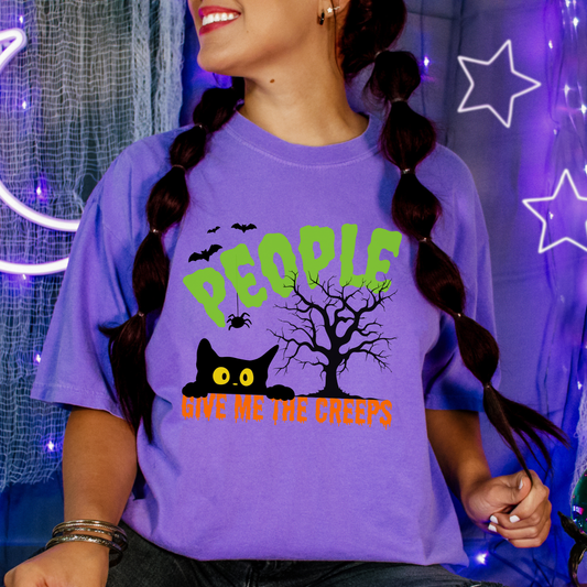 People Give Me The Creeps Halloween Themed Comfort Colors T-Shirt