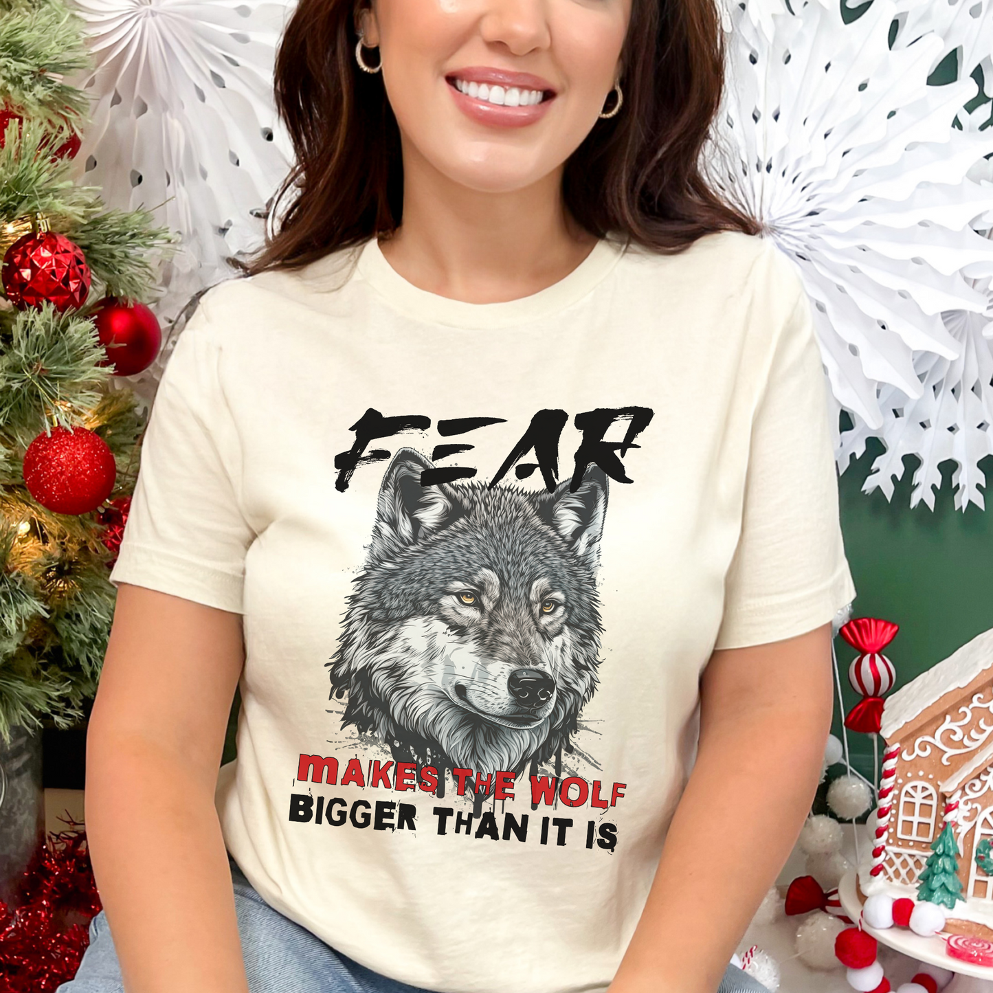Fear Makes the Wolf Bigger Than It Is Unisex Inspirational Tee