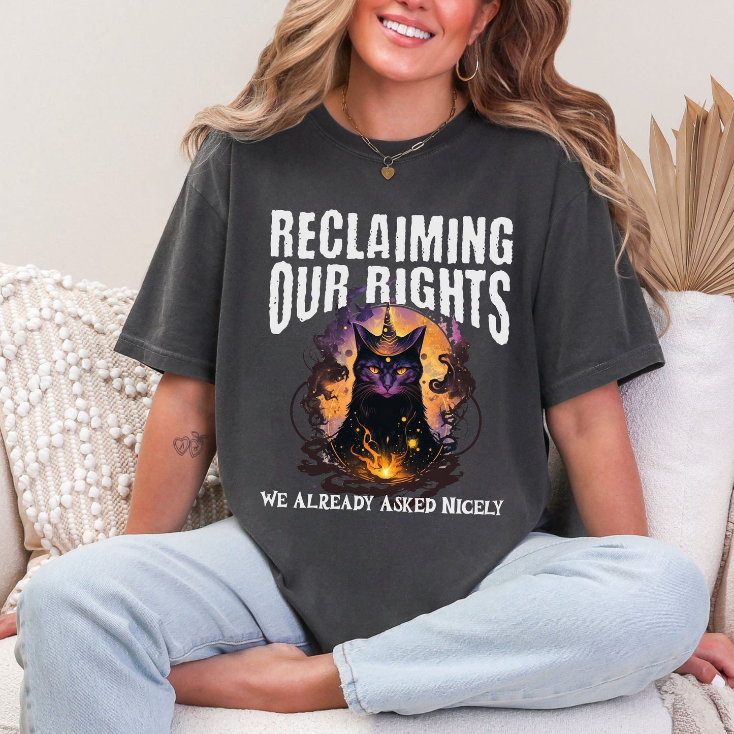 Reclaiming Our Rights Mystical Cat Vintage Tee