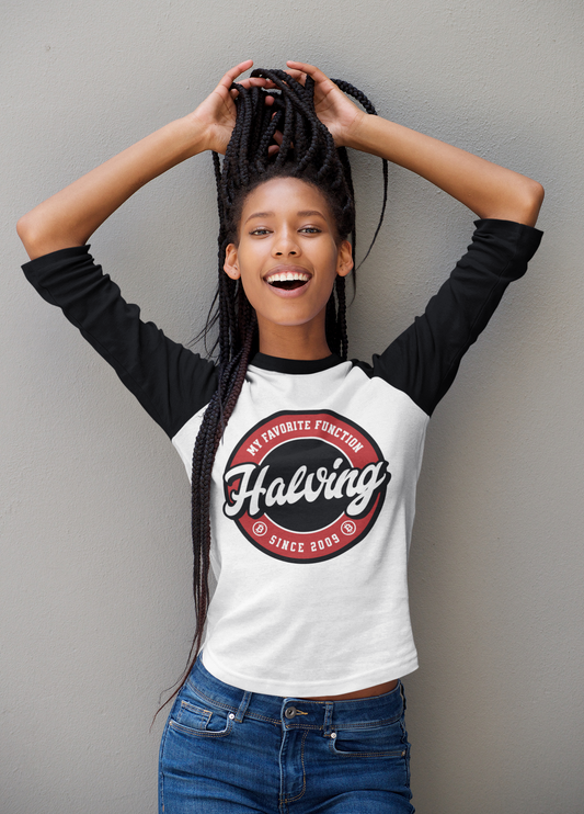 Halving is My Favorite Function Crypto Three-Quarter Sleeve Raglan Shirt Bitcoin Design