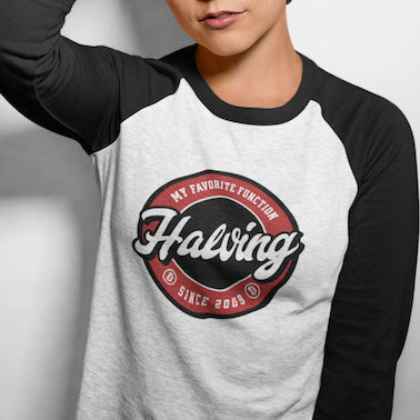Halving is My Favorite Function Crypto Three-Quarter Sleeve Raglan Shirt Bitcoin Design