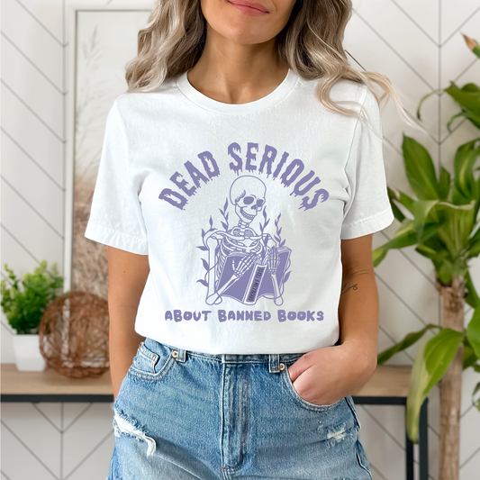 Dead Serious About Banned Books Halloween Bella Canvas T-Shirt