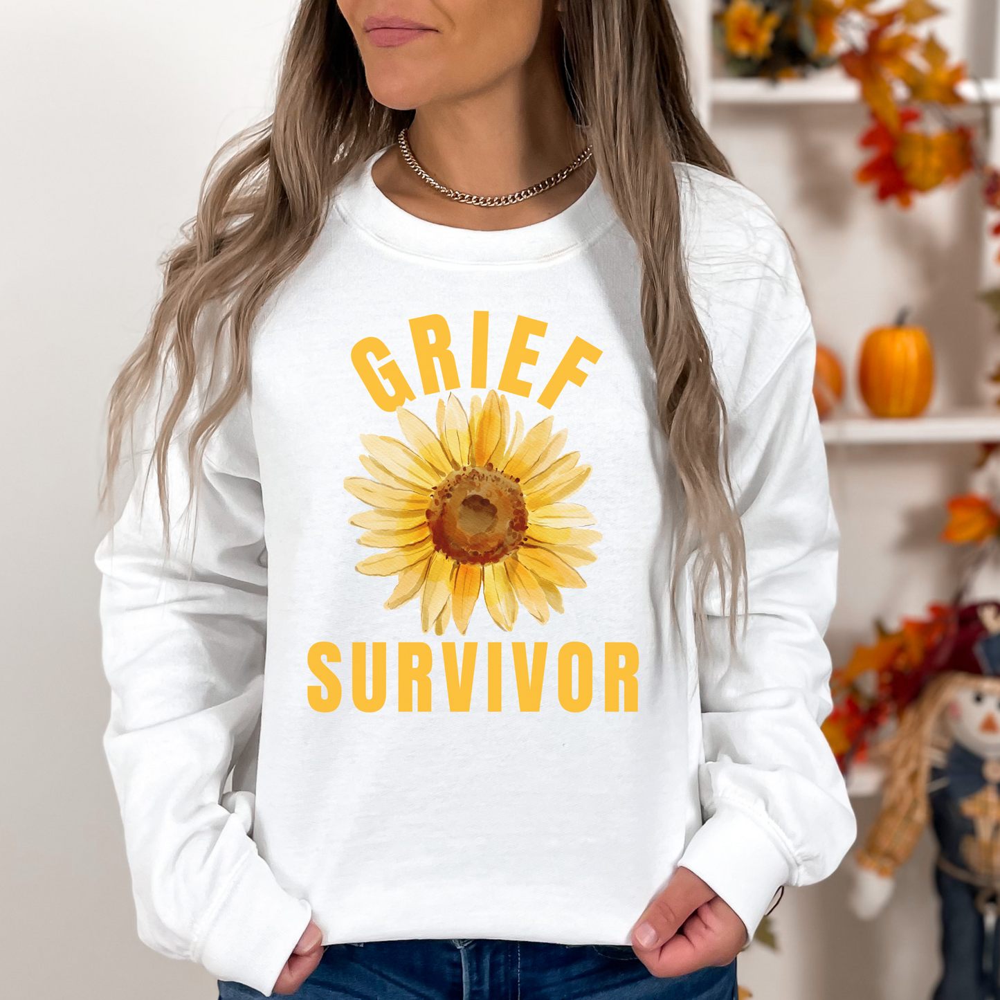 Sunflower Grief Survivor Crewneck Sweatshirt
