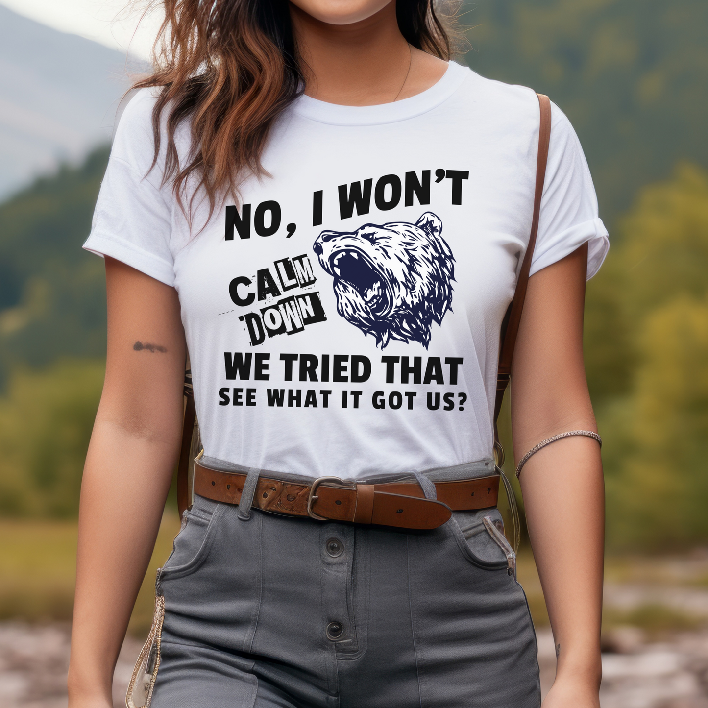 Political Activist Bear Graphic Tee